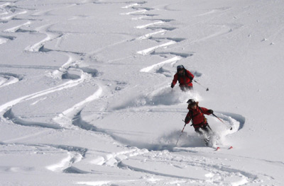 ski touring in mountain